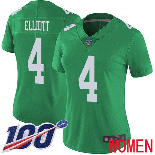 Women Philadelphia Eagles 4 Jake Elliott Limited Green Rush Vapor Untouchable NFL Jersey 100th Season Football
